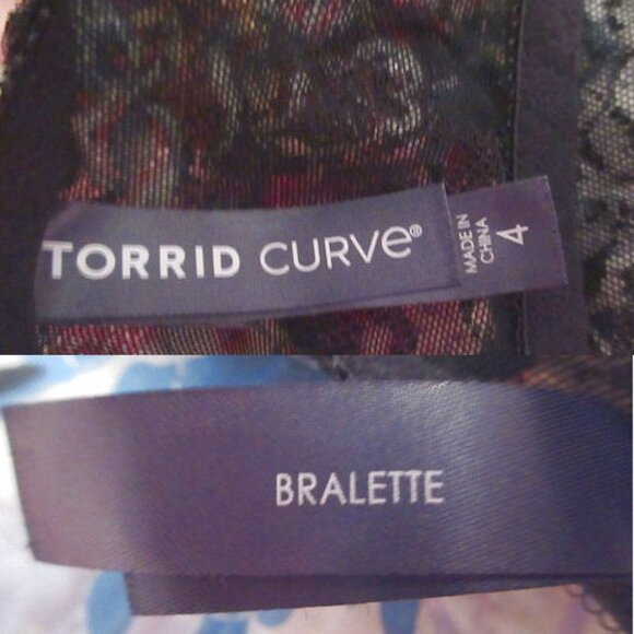 Torrid Curve Mesh Lace Bralette Size 4X No Wire Crop Top Dark Floral Whimsigoth - Picture 6 of 13